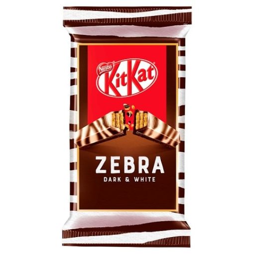 KitKat Zebra ropogós ostya étcsokoládéban és fehér csokoládéban 41,5 g