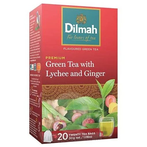Dilmah Green Tea with Lychee & Ginger zöld tea 20db 30g