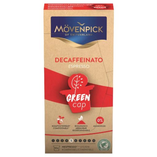 Mövenpick Decaffeinato Espresso őrölt, pörkölt kávé komposztálható kávékapszulában 57g
