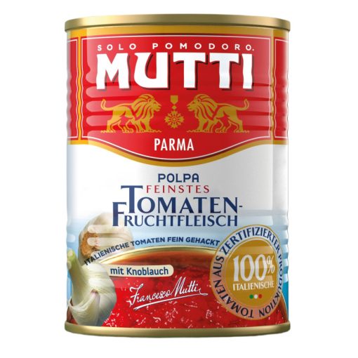 Mutti Polpa darabolt paradicsom konzerv fokhagymával 400g 
