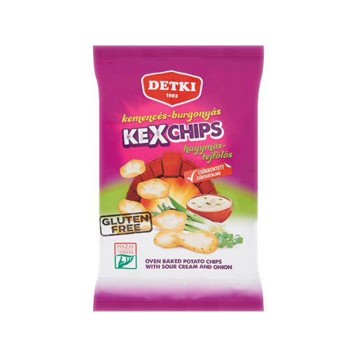 Detki Gluténmentes Kexchips kemencés-burgonyás hagymás-tejfölös chips 75g