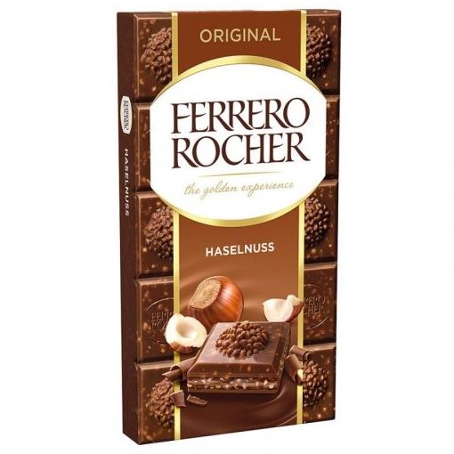 Ferrero Rocher tejcsokoládé mogyoródarabokkal és mogyorókrémmel 90g