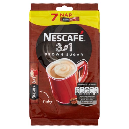 Nescafé 3in1 Brown Sugar azonnal oldódó kávéspecialitás barnacukorral 7x16,5g 115,5g