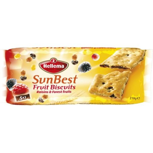Hellema SunBest Fruit Biscuits mazsola és erdei gyümölcsök  218 gramm