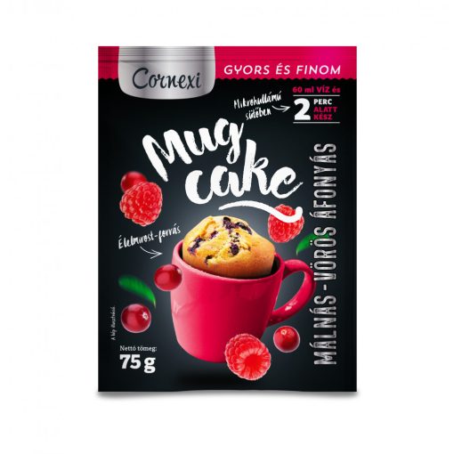Cornexi Mug Cake bögrés vörösáfonyás-málnás sütemény alappor 75g