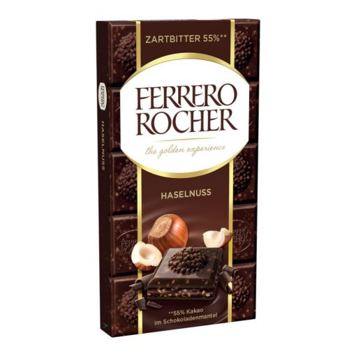 Ferrero Rocher étcsokoládé mogyoródarabokkal és kakaós mogyorókrémmel 90g