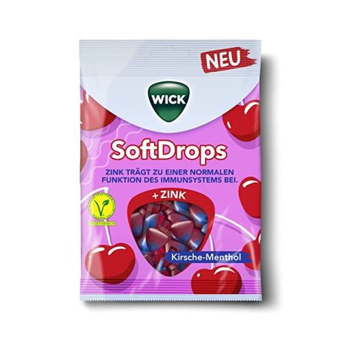 Wick SoftDrops gumicukor cseresznyés-mentolos 90g 