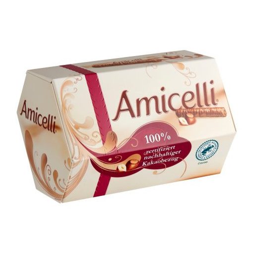 Amicelli mogyorókrémmel töltött, tejcsokoládéval bevont ostyakülönlegesség 225g
