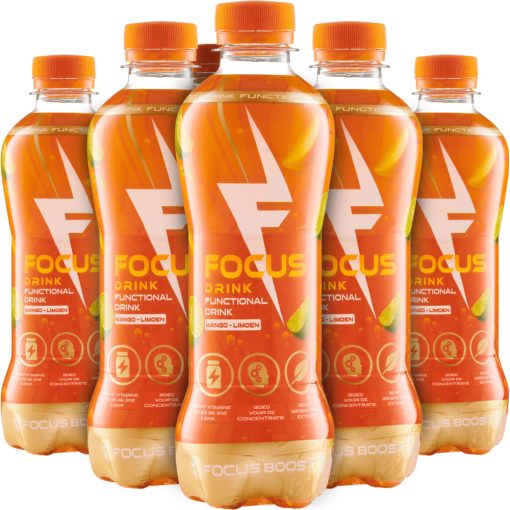 Focus Drink funkcionális szénsavas üdítőital cukorral és édesítőszerrel mangó lime 330ml 