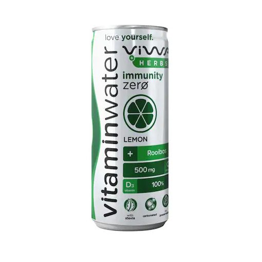 Viwa Immunity Zero+Herbs citromos, energiamentes, szénsavas üdítőital 250 ml