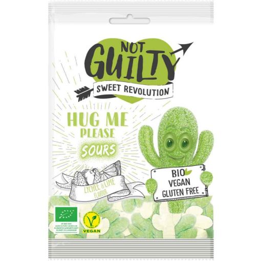 Not Guilty Hug Me Pleas bio vegán gumicukor licsi és lime ízű 100g