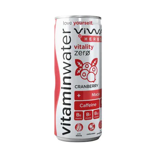 Viwa Vitality Zero+Herbs vörös áfonya ízű energiamentes, szénsavas üdítőital 250ml