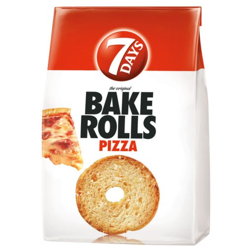 7Days Bake Rolls pizzás ízesítésű kétszersült 80g
